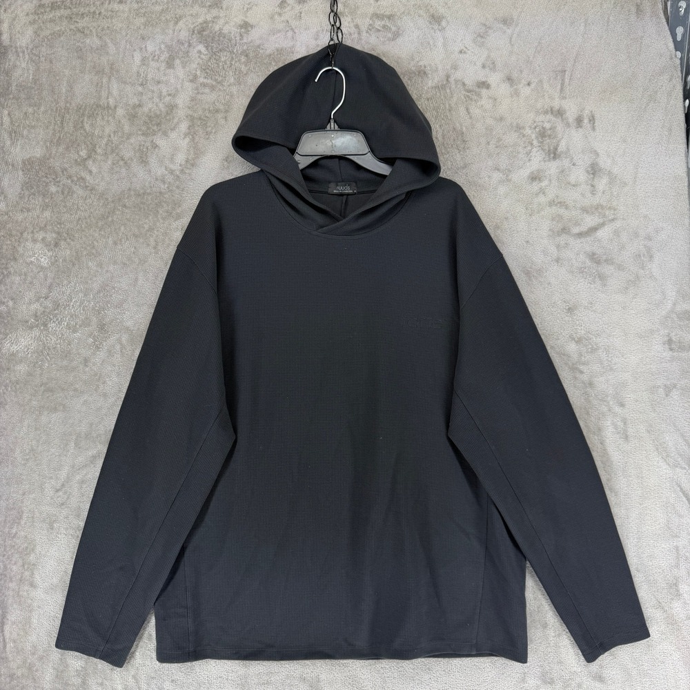 Nuuds x Tarte Mens Waffle Knit Hoodie Black SS2024 Relaxed Pullover XL M-046
